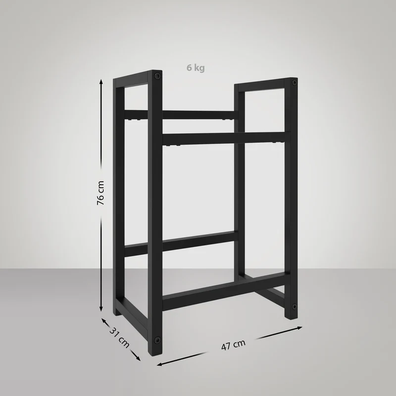 Étagère pour 2 caisses à boissons rangement support bouteilles 47x76 cm en métal noir 10_0003072