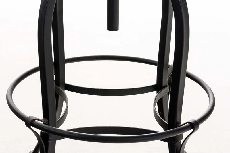 Tabouret de bar design industriel hauteur réglable en métal noir et assise PVC blanc 10_0005360