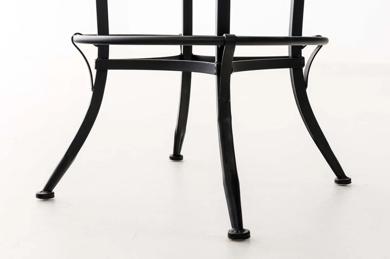 Tabouret de bar design industriel hauteur réglable en métal noir et assise PVC blanc 10_0005360