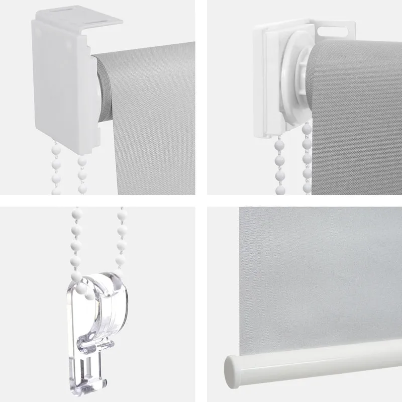 Store enrouleur de fenêtre occultant protection solaire store à tirage latéral 80x230cm opaque gris blanc 04_0004569