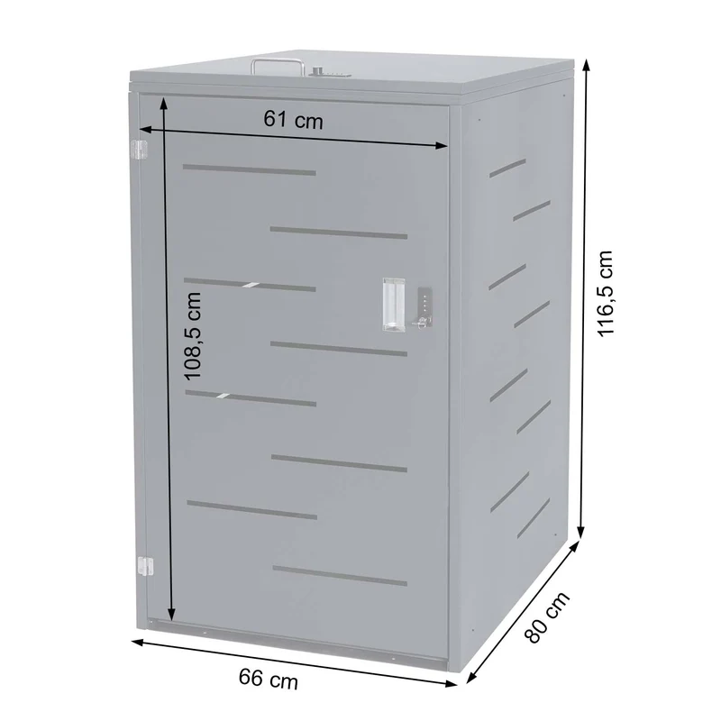 Abri de poubelles extérieur conteneurs à ordures pour une poubelle avec couvercle 116,5x66x80 cm en acier anthracite 04_0002860