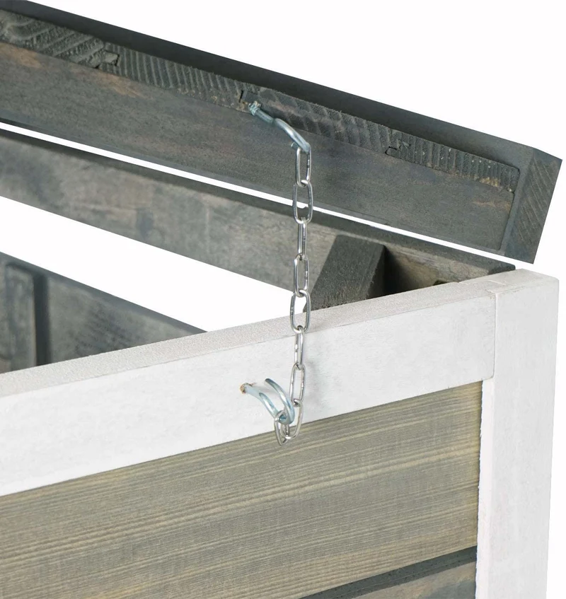 Abris de poubelles extérieur conteneurs à ordures jusqu'à 8 bacs avec couvercle 126x316x98 cm bois certifié FSC gris-blanc 04_0002871