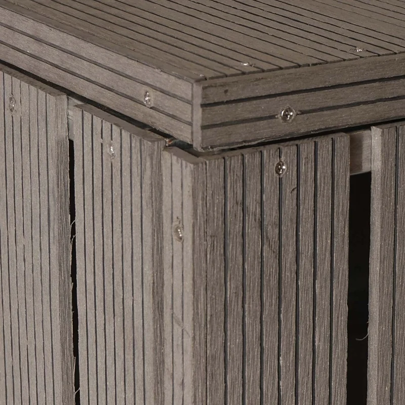 Abri de poubelles extérieur conteneurs à ordures avec couvercle jusqu'à 2 bacs 117x80x105 cm aspect bois métallique extensible gris 04_0005597