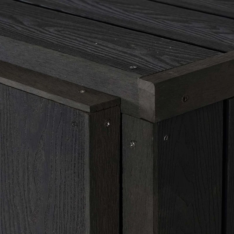 Abri de poubelles extérieur conteneurs à ordures jusqu'à 4 bacs 117x142x102 cm aspect métal bois, extensible anthracite 04_0005610