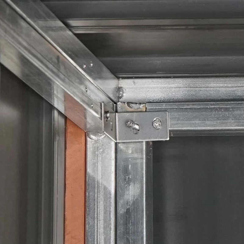 Abri de poubelles extérieur conteneurs à ordures jusqu'à 4 bacs 117x142x102 cm aspect bois métal extensible gris 04_0005606