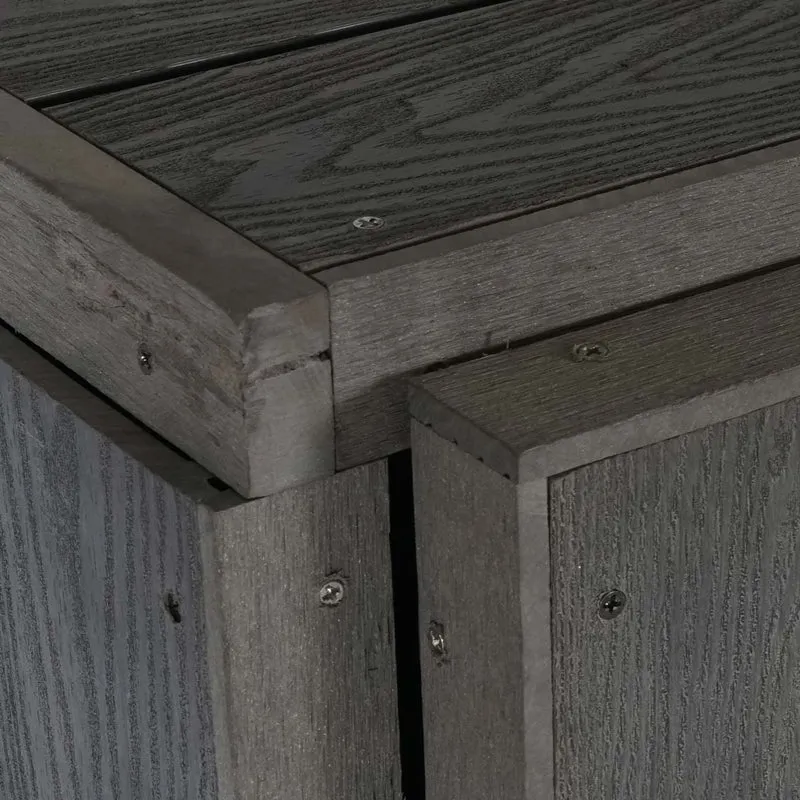 Abri de poubelles extérieur conteneurs à ordures jusqu'à 4 bacs 117x142x102 cm aspect bois métal extensible gris 04_0005606