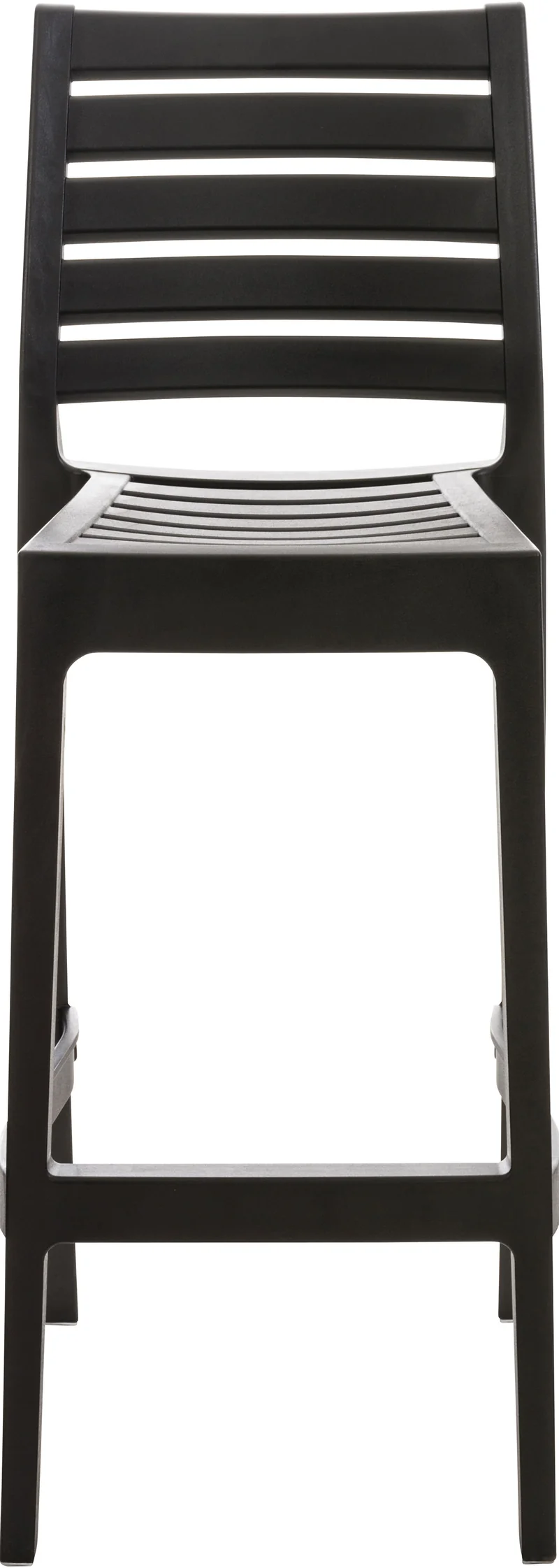 Tabouret de bar pour intérieur ou extérieur en plastique noir empilable avec repose-pieds 10_0000656