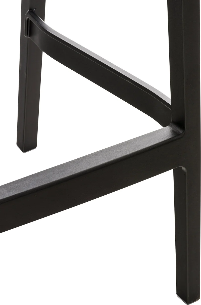 Tabouret de bar pour intérieur ou extérieur en plastique noir empilable avec repose-pieds 10_0000656