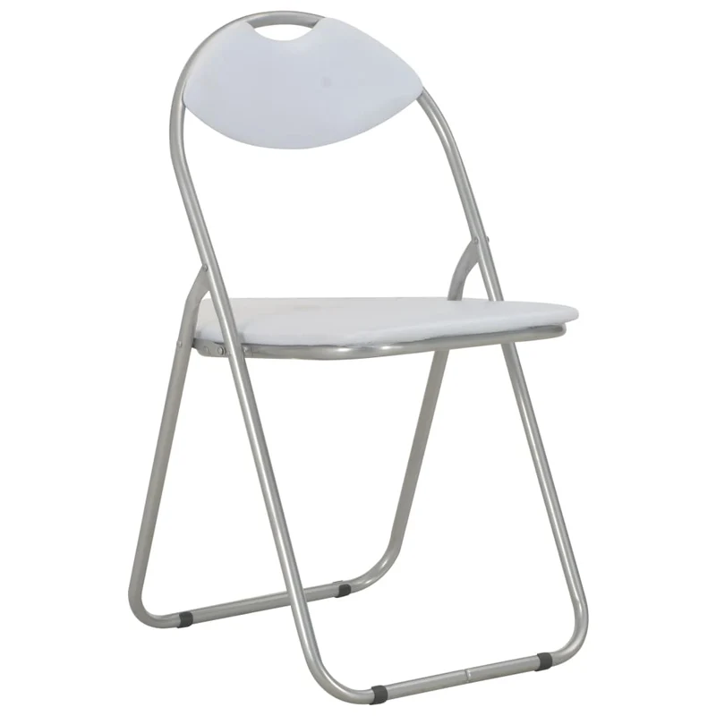 Lot de 6 chaises de salle à manger cuisine pliantes design rétro synthétique blanc CDS022778