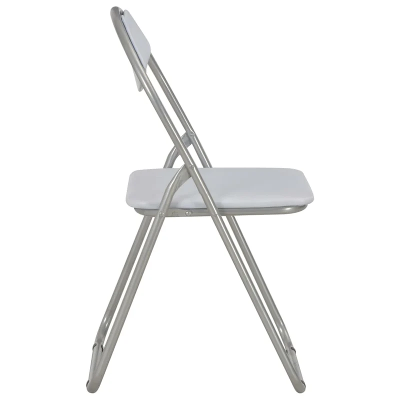 Lot de 6 chaises de salle à manger cuisine pliantes design rétro synthétique blanc CDS022778