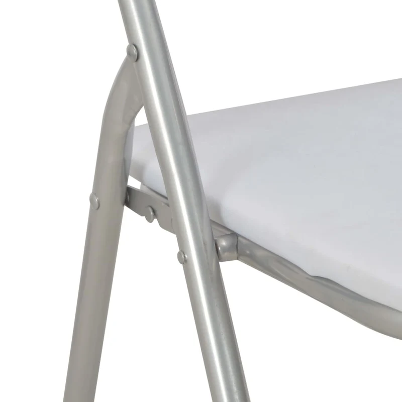 Lot de 6 chaises de salle à manger cuisine pliantes design rétro synthétique blanc CDS022778