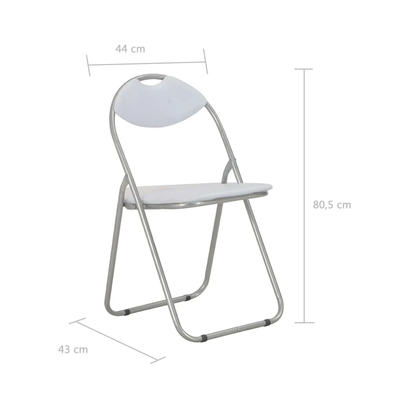 Lot de 6 chaises de salle à manger cuisine pliantes design rétro synthétique blanc CDS022778