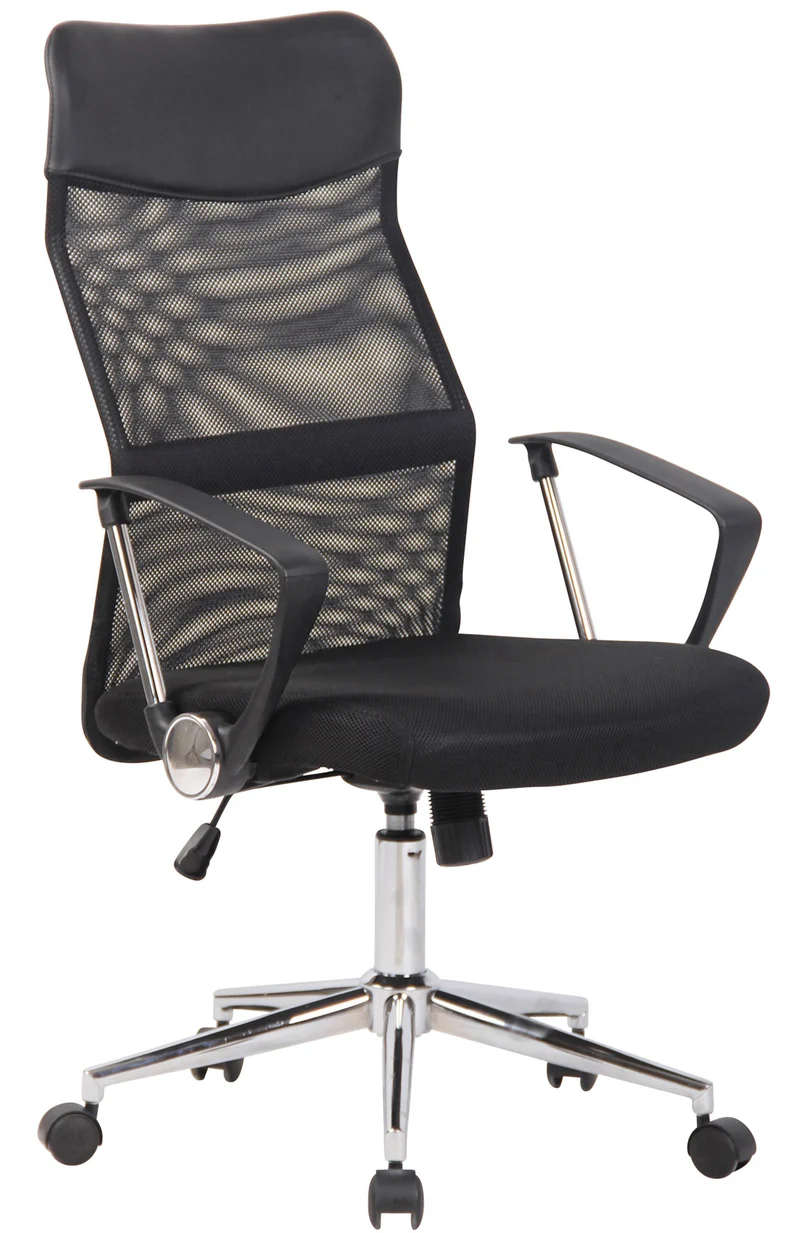 Fauteuil de bureau sur roulettes forme ergonomique hauteur réglable pivotant en maille noir BUR10588