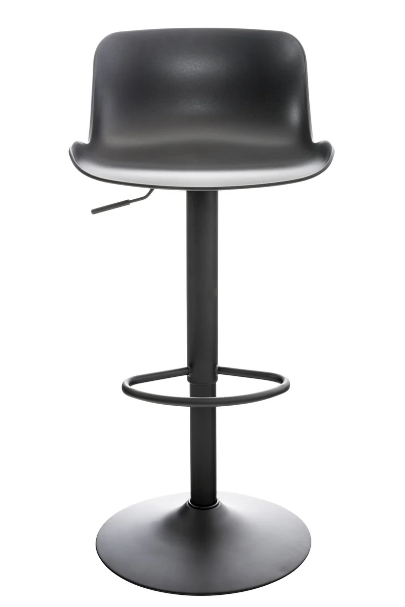 Lot de 2 tabourets de bar hauteur réglable design contemporain en plastique noir pieds trompette noir 10_0000318