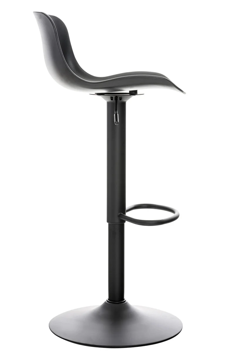 Lot de 2 tabourets de bar hauteur réglable design contemporain en plastique noir pieds trompette noir 10_0000318