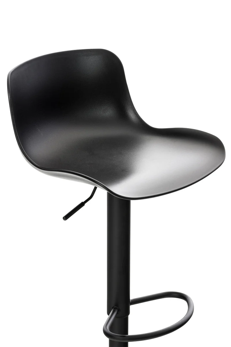 Lot de 2 tabourets de bar hauteur réglable design contemporain en plastique noir pieds trompette noir 10_0000318