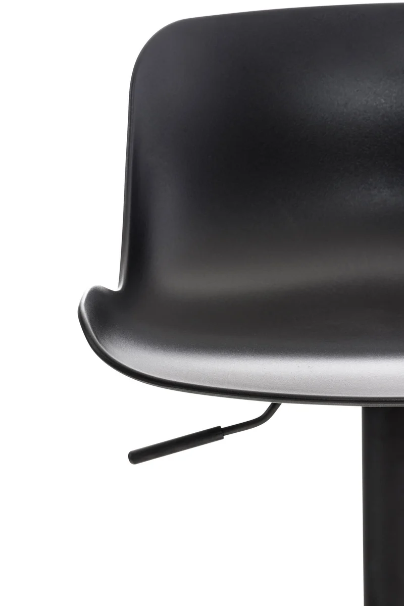 Lot de 2 tabourets de bar hauteur réglable design contemporain en plastique noir pieds trompette noir 10_0000318