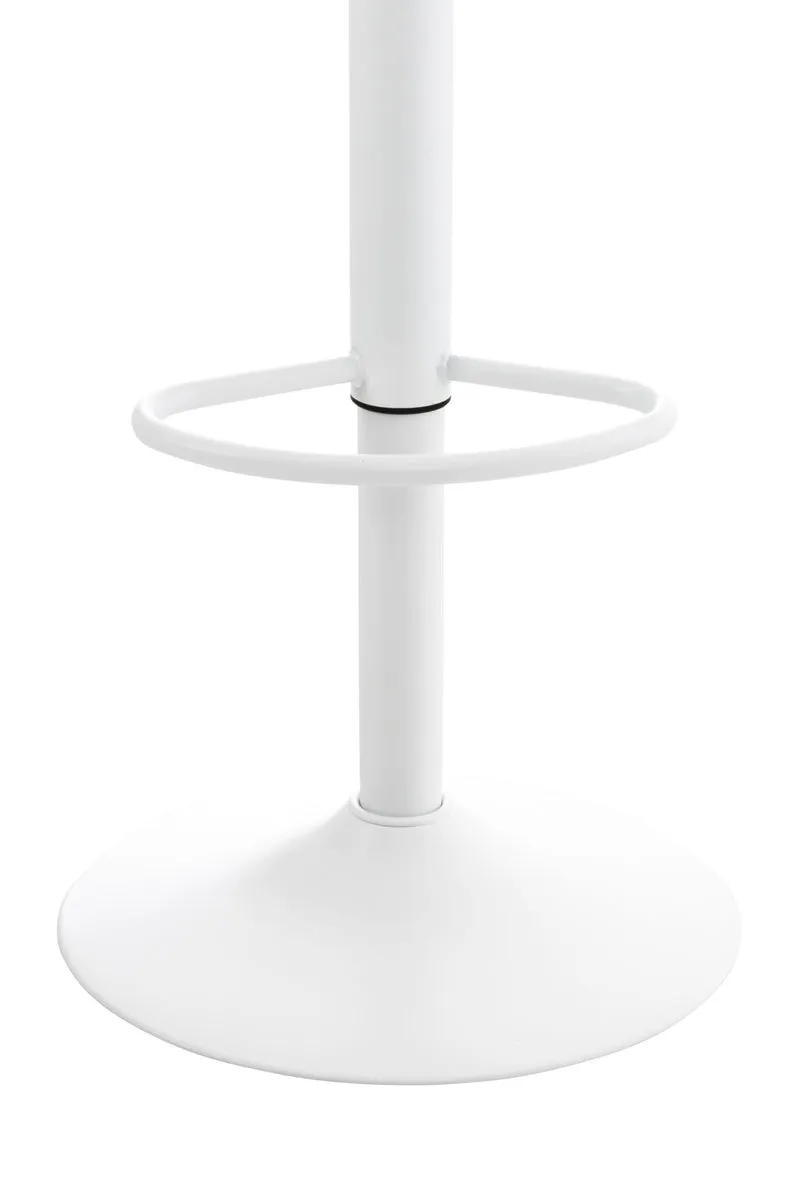 Lot de 2 tabourets de bar hauteur réglable design contemporain en plastique blanc pieds trompette blanc TDB10286