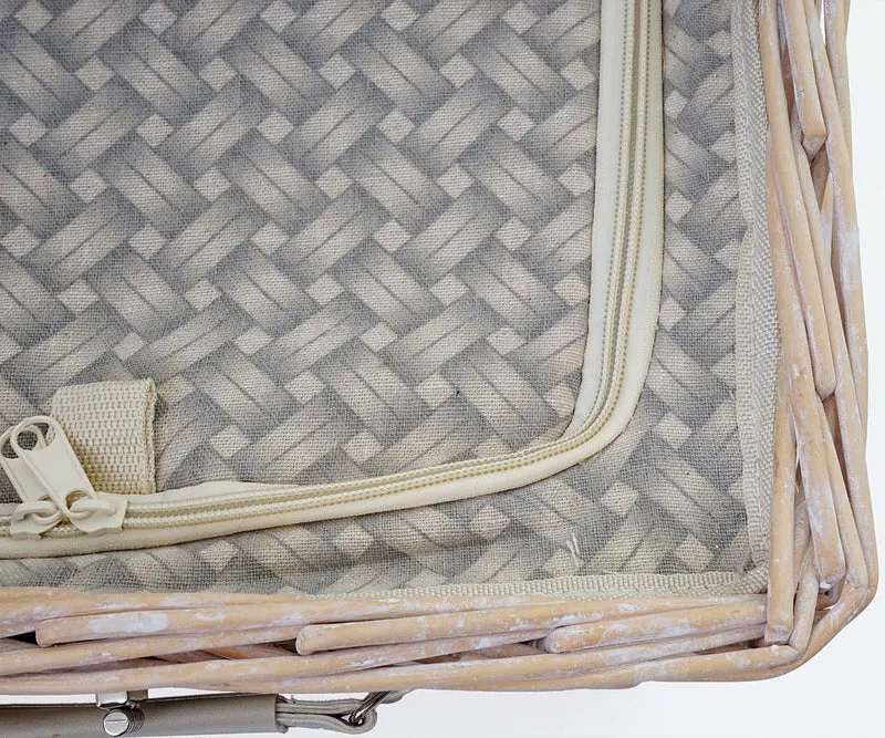 Panier pique-nique pour 4 personnes sac pique-nique + glacière verre porcelaine inox beige DIV04032