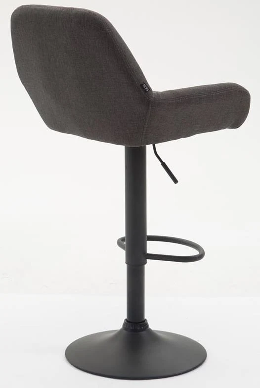 Lot de 2 tabourets de bar moderne et confortable en tissu gris foncé pieds trompette en métal noir TDB10227