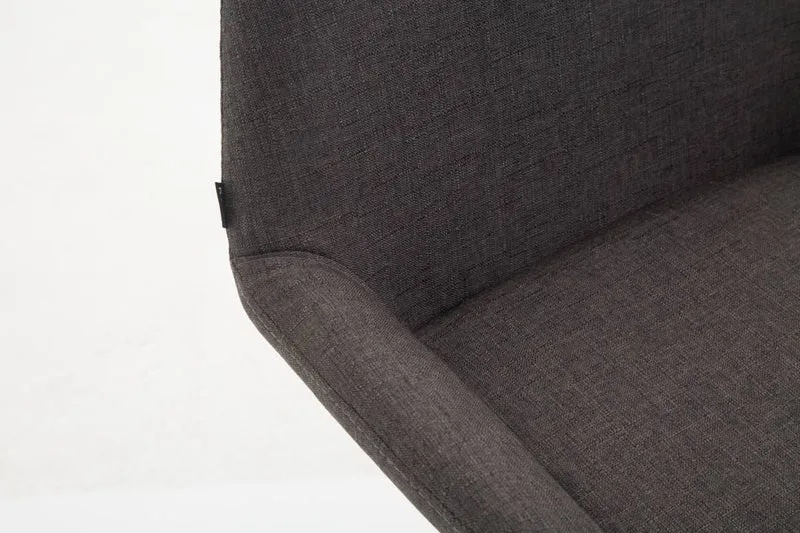 Lot de 2 tabourets de bar moderne et confortable en tissu gris foncé pieds trompette en métal noir TDB10227