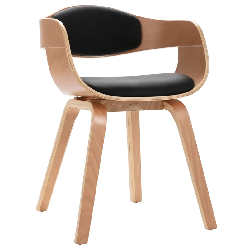 Lot de 2 chaises de salle à manger cuisine design intemporel bois courbé et synthétique CDS020270