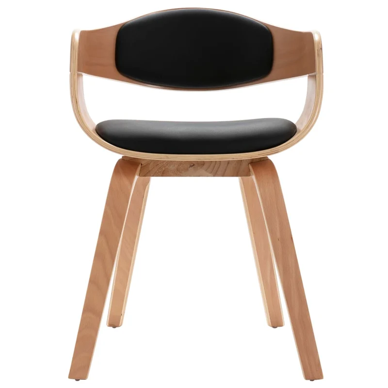 Lot de 2 chaises de salle à manger cuisine design intemporel bois courbé et synthétique CDS020270