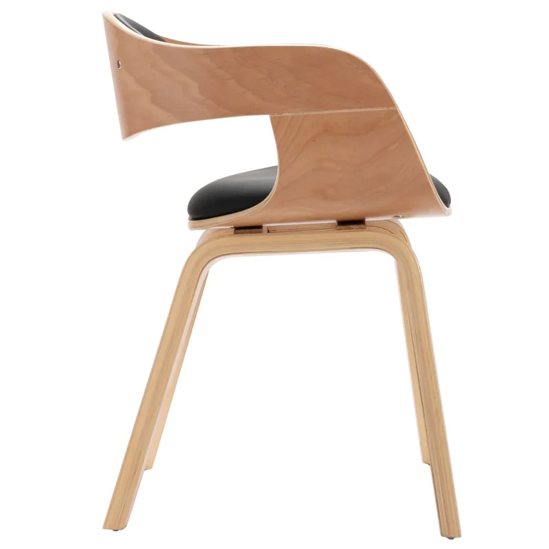 Lot de 2 chaises de salle à manger cuisine design intemporel bois courbé et synthétique CDS020270
