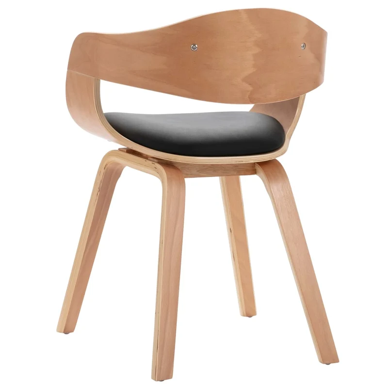 Lot de 2 chaises de salle à manger cuisine design intemporel bois courbé et synthétique CDS020270