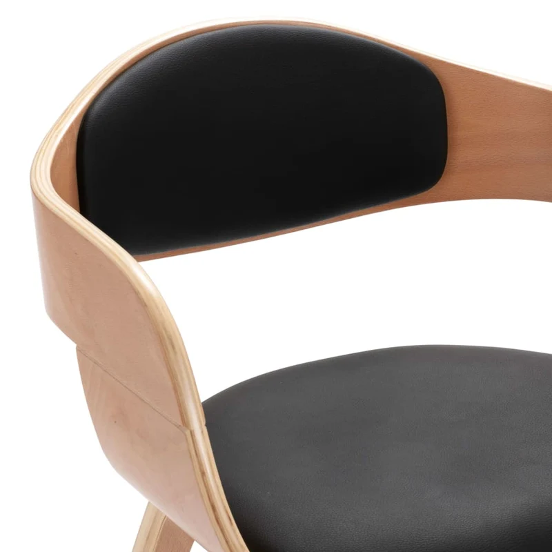 Lot de 2 chaises de salle à manger cuisine design intemporel bois courbé et synthétique CDS020270