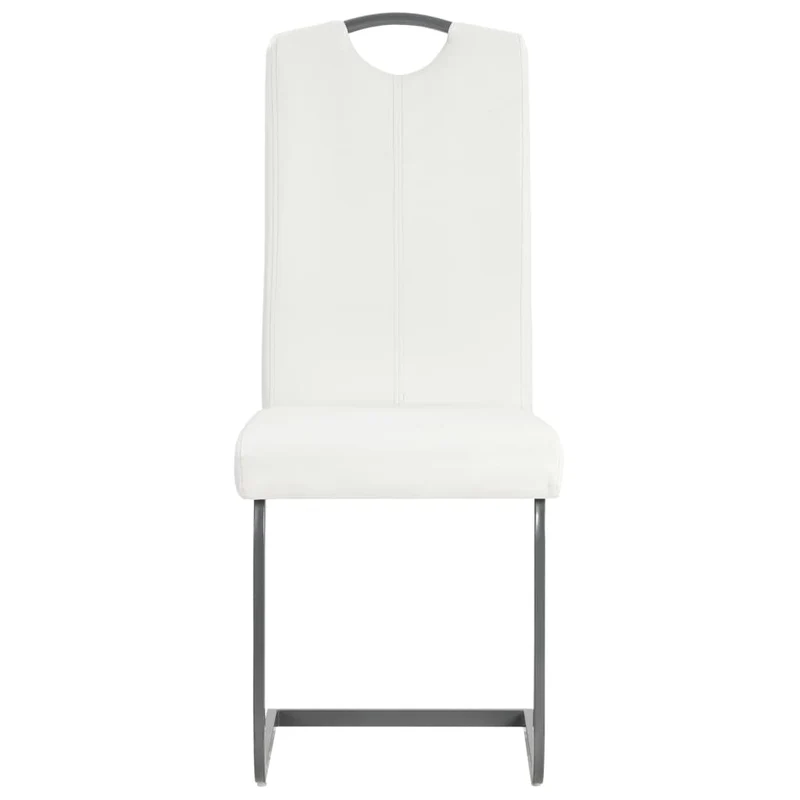 Lot de 4 chaises de salle à manger cuisine cantilever design contemporain synthétique blanc CDS021346