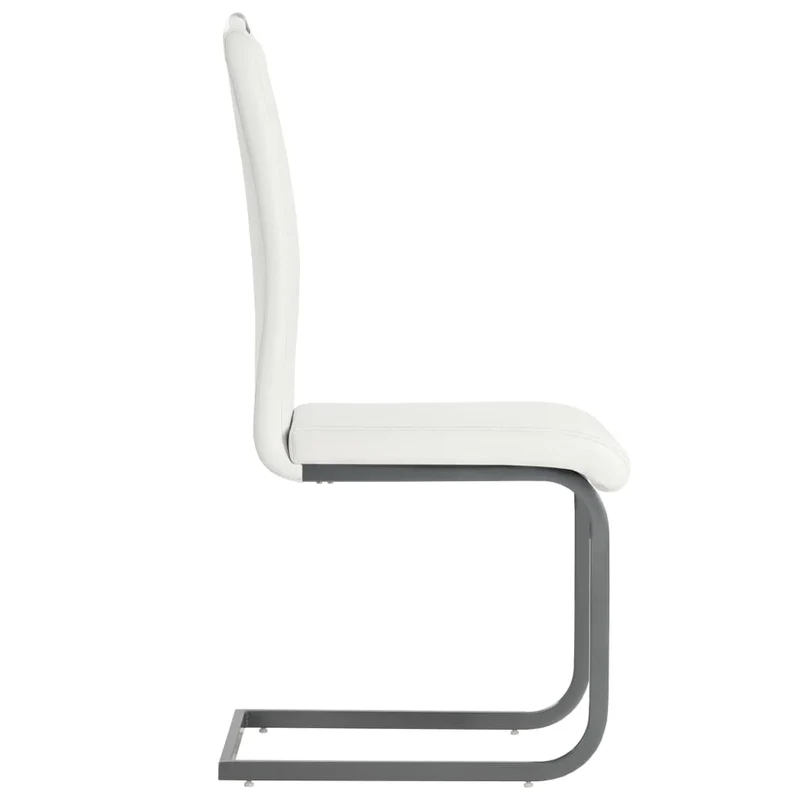 Lot de 4 chaises de salle à manger cuisine cantilever design contemporain synthétique blanc CDS021346
