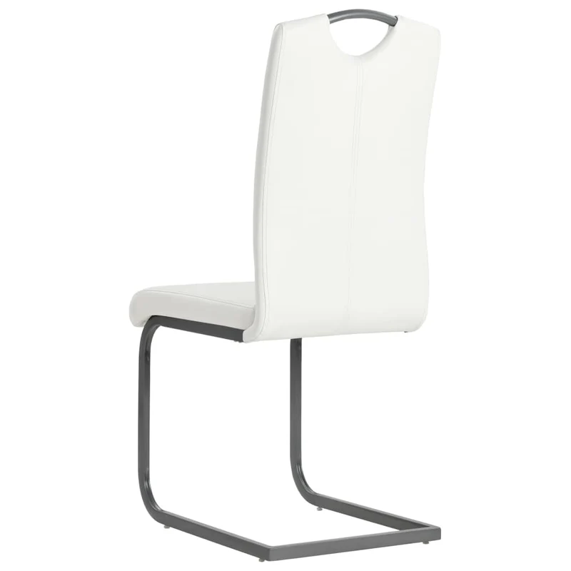 Lot de 4 chaises de salle à manger cuisine cantilever design contemporain synthétique blanc CDS021346
