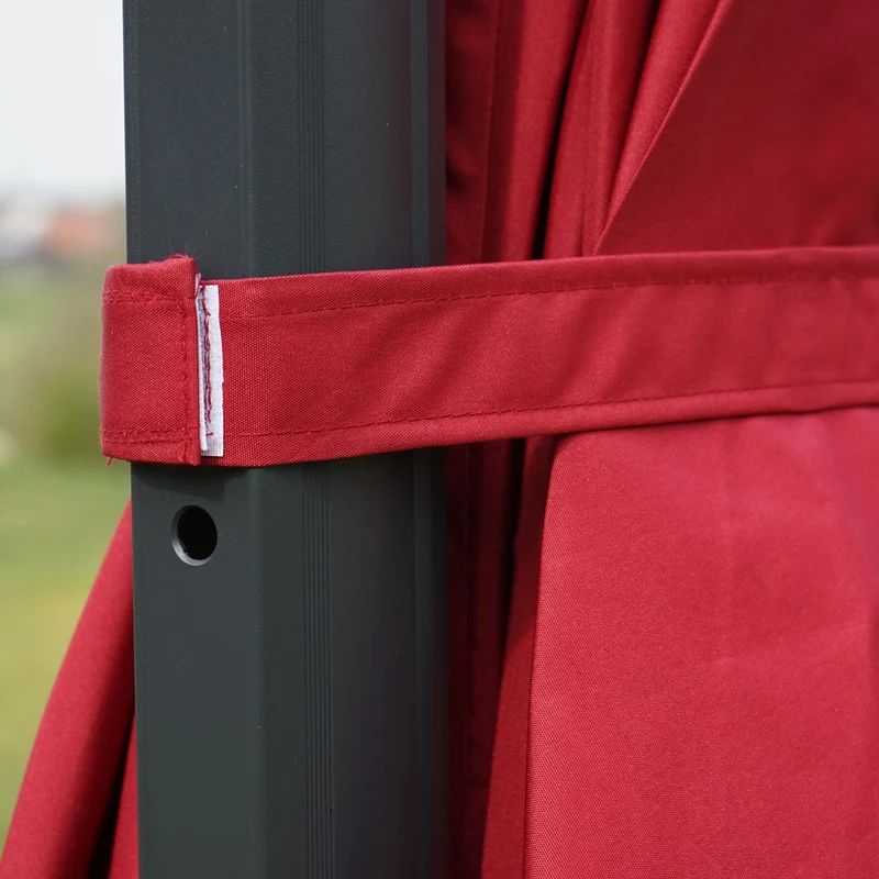 Parasol déporté 3x4 m diamètre 5 m orientable inclinable sans pied aluminium polyester bordeaux 04_0007961