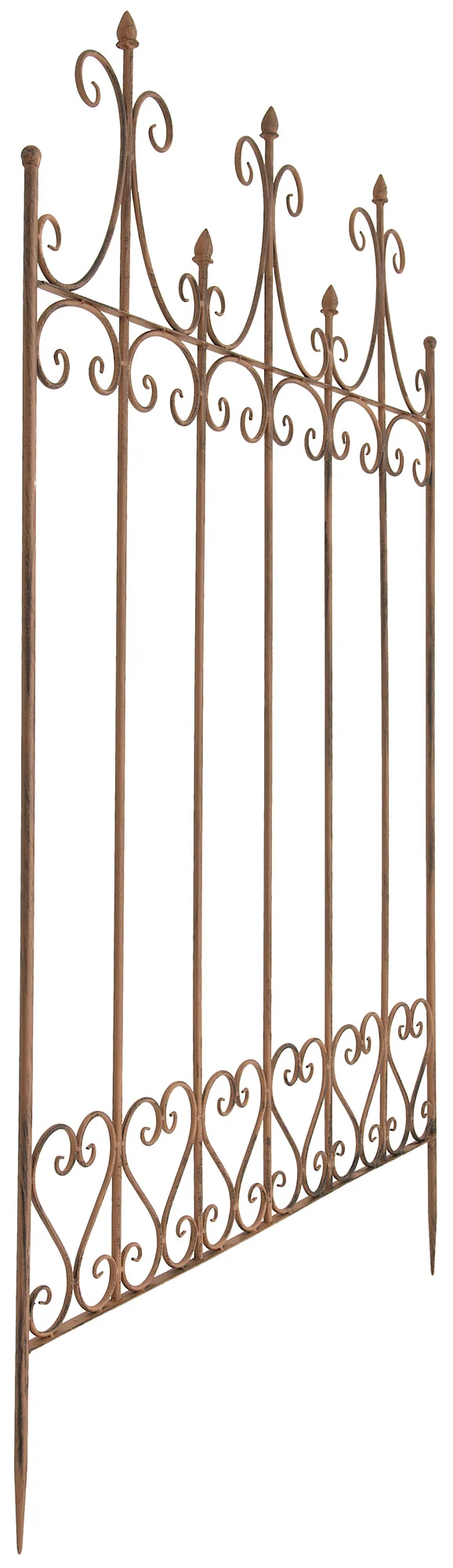 Treillis de jardin support plantes grimpantes décoration métal marron vieilli 10_0003879
