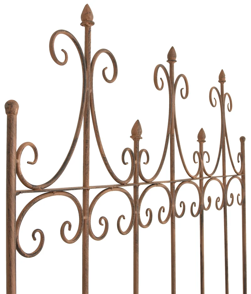 Treillis de jardin support plantes grimpantes décoration métal marron vieilli 10_0003879