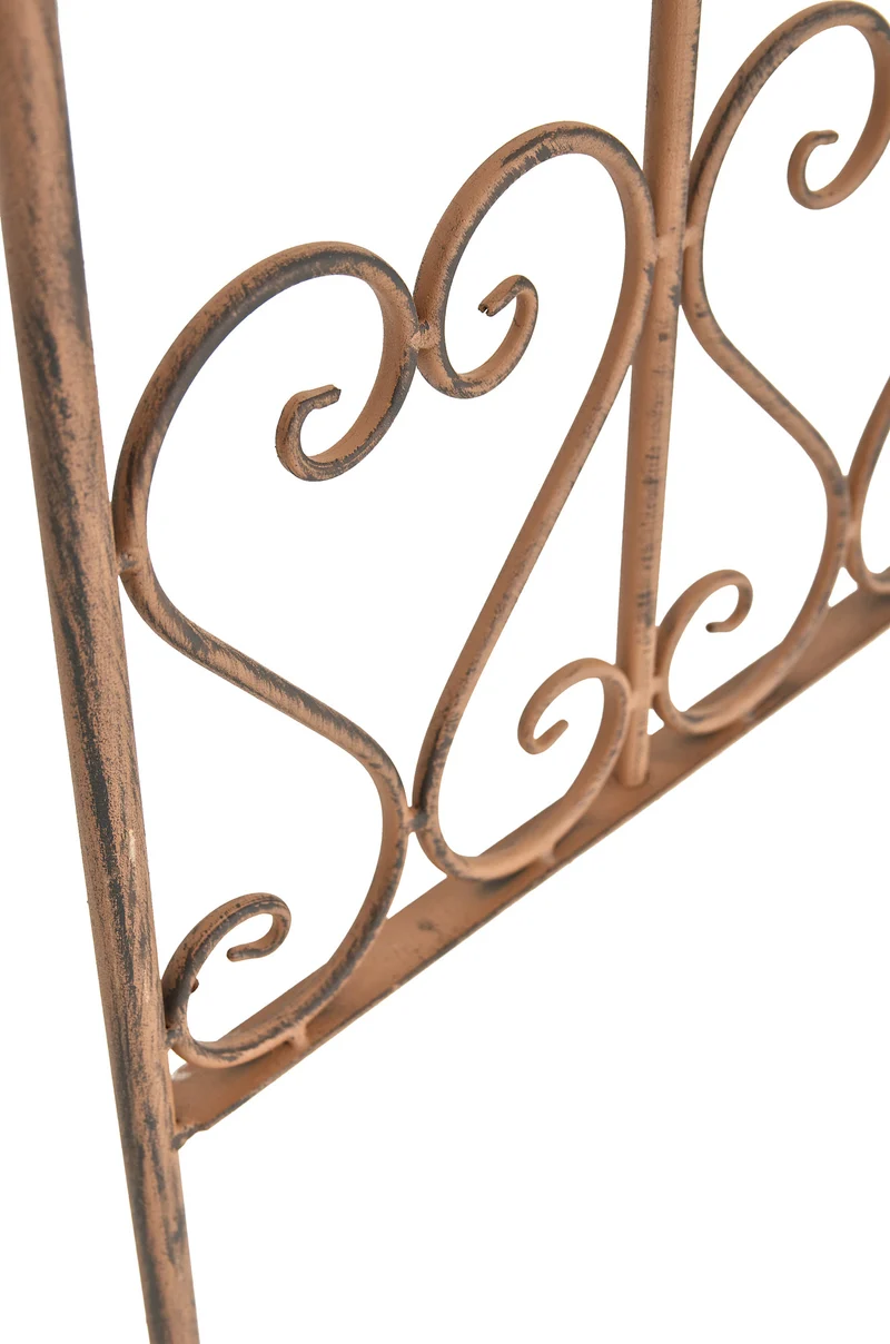 Treillis de jardin support plantes grimpantes décoration métal marron vieilli 10_0003879