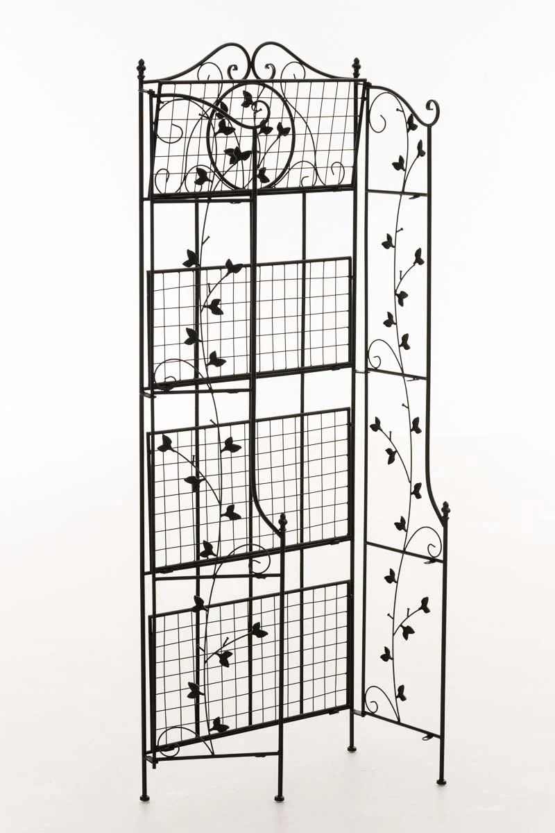 Etagère en 4 niveaux rangement chaussures plantes hauteur 158 cm en métal noir 10_0003966