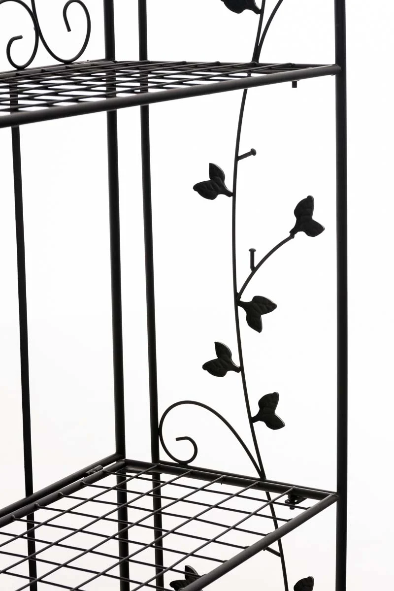 Etagère en 4 niveaux rangement chaussures plantes hauteur 158 cm en métal noir 10_0003966