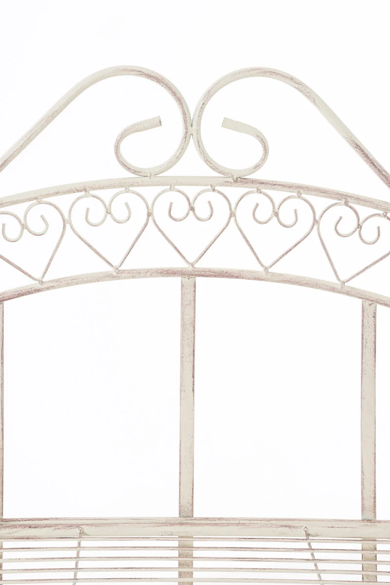 Etagère de rangement design rustique piable 153x61 cm en métal crème vieilli 10_0003719