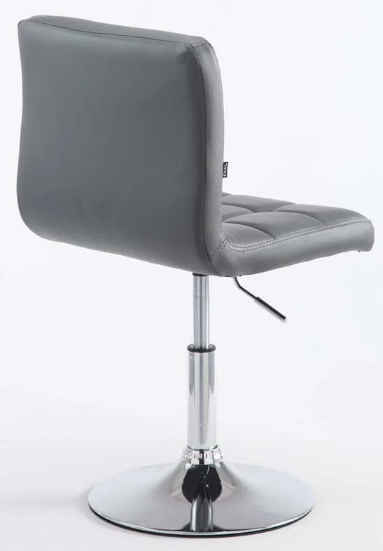 Lot de 2 chaises de salle à manger style moderne et design en synthétique gris hauteur réglable pivotant pieds en métal 10_0000226