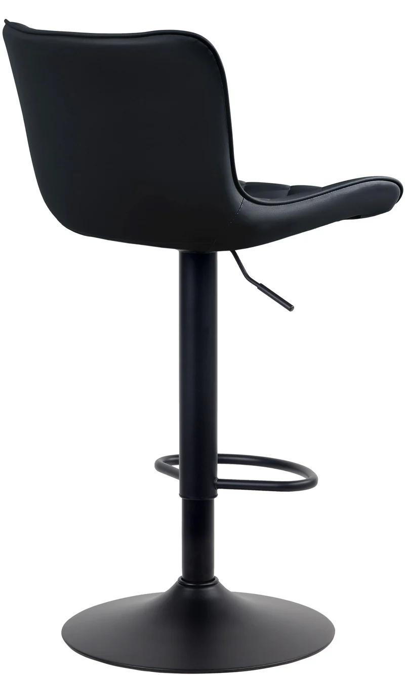 Lot de 2 tabourets de bar en synthétique noir pieds en métal noir hauteur réglable pivotant TDB10729