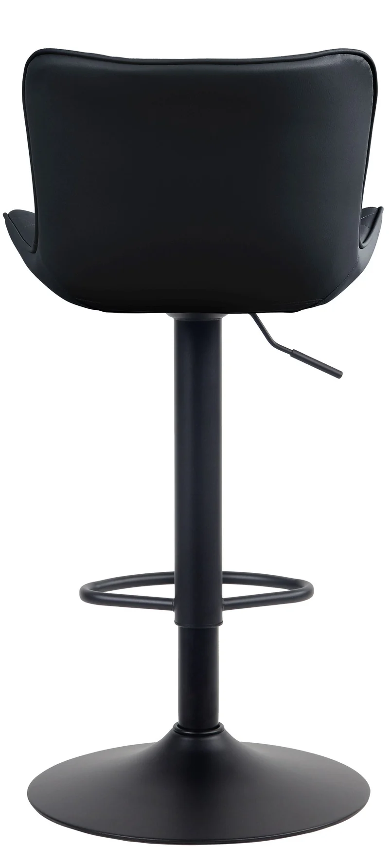 Lot de 2 tabourets de bar en synthétique noir pieds en métal noir hauteur réglable pivotant TDB10729