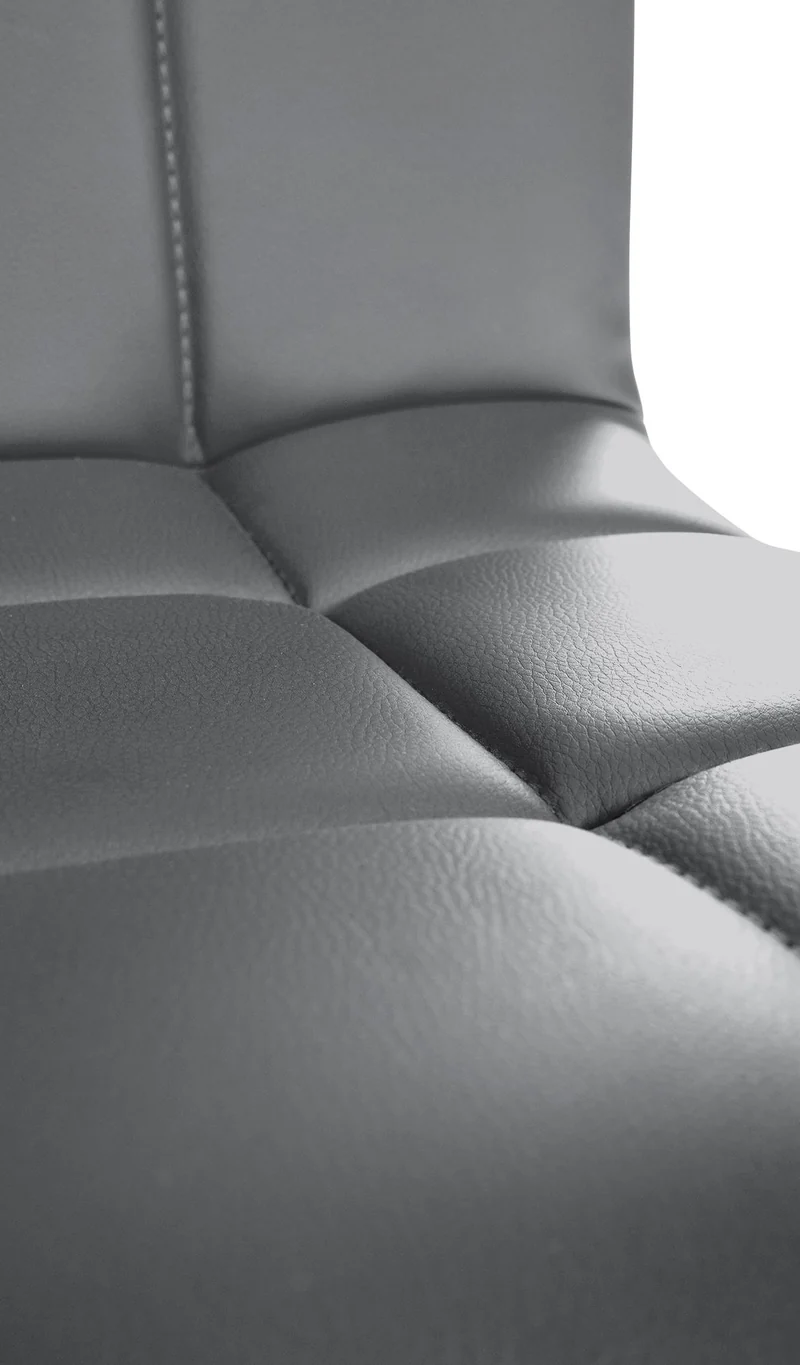 Chaise de salle à manger x1 avec dossier assise pivotant à 360° hauteur réglable en PVC gris cadre en métal 10_0005553