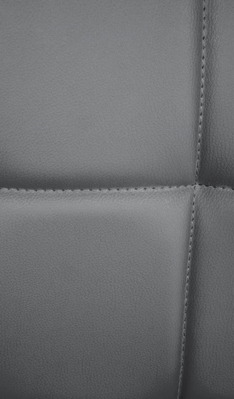 Chaise de salle à manger x1 avec dossier assise pivotant à 360° hauteur réglable en PVC gris cadre en métal 10_0005553