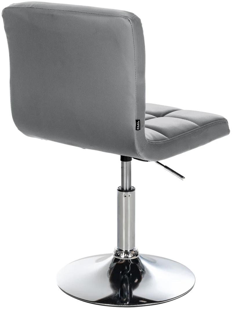 Chaise de salle à manger x1 avec dossier assise pivotant à 360° hauteur réglable en PVC gris cadre en métal 10_0005553