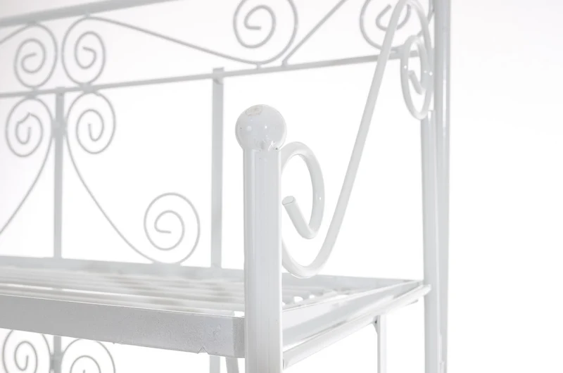 Etagère sur pieds avec 5 niveaux rangement balcon terrasse salon pliable en métal blanc 10_0003968