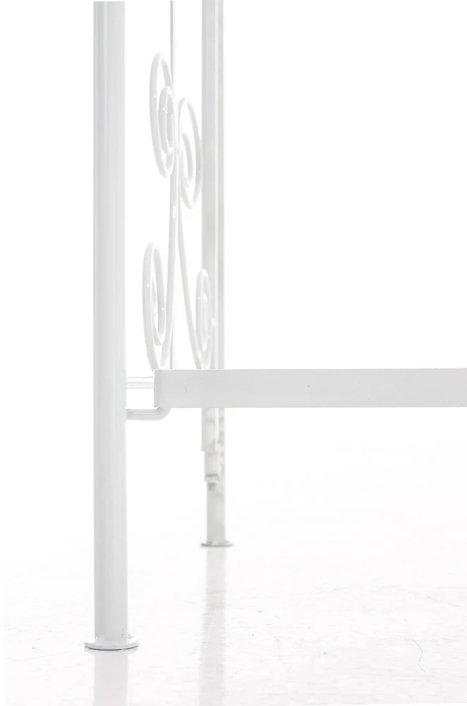 Etagère sur pieds avec 5 niveaux rangement balcon terrasse salon pliable en métal blanc 10_0003968