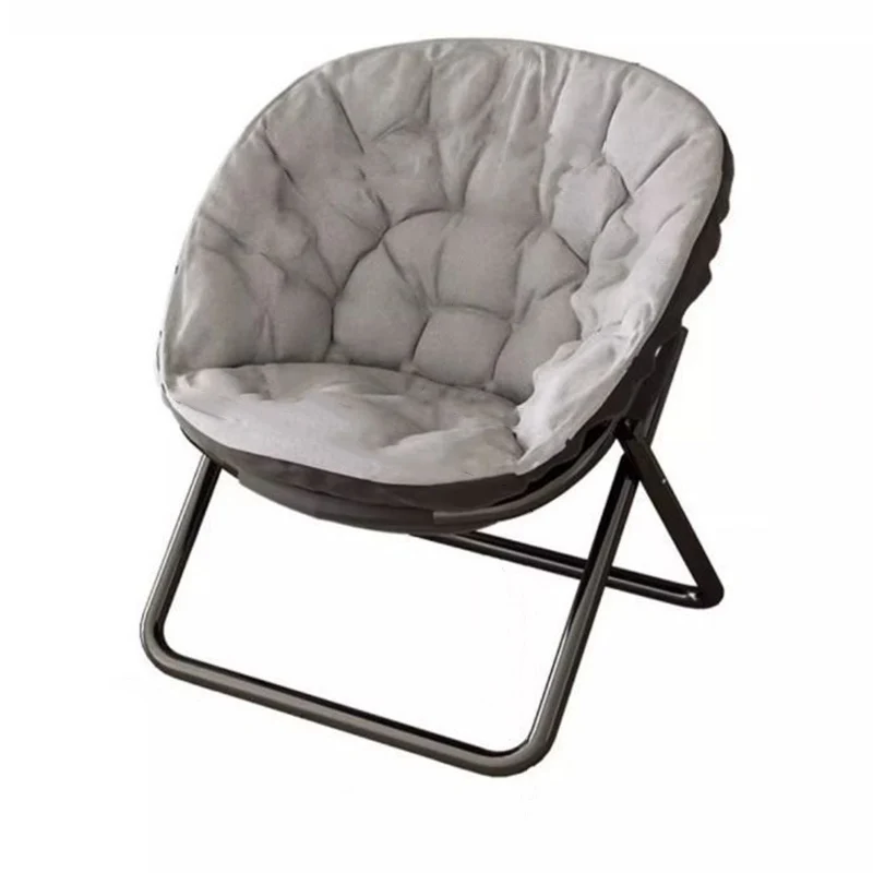 Modern Minimalist Oval Suede Velvet Steel Accent Chair Backrest Armless For Living Room