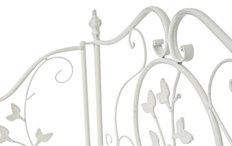 Etagère en 4 niveaux rangement chaussures plantes hauteur 158 cm en métal blanc vieilli 10_0003962